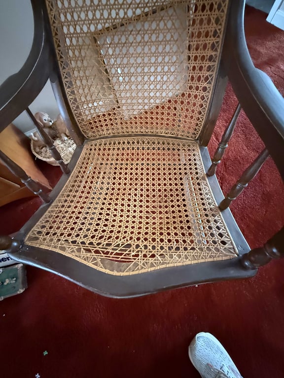 VTG LINCOLN STYLE CANED ROCKING CHAIR - Image 2