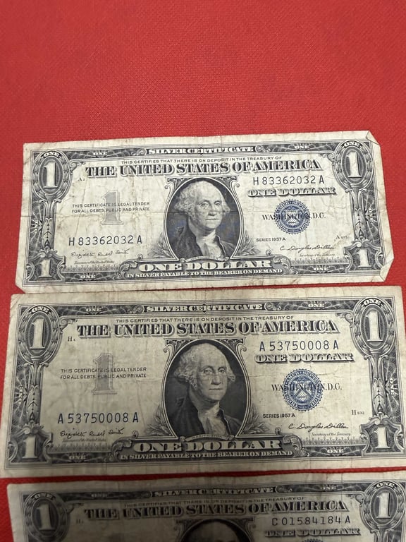 5 - 1957 A $1 SILVER CERTIFICATES (FAIR CONDITION) - Image 2