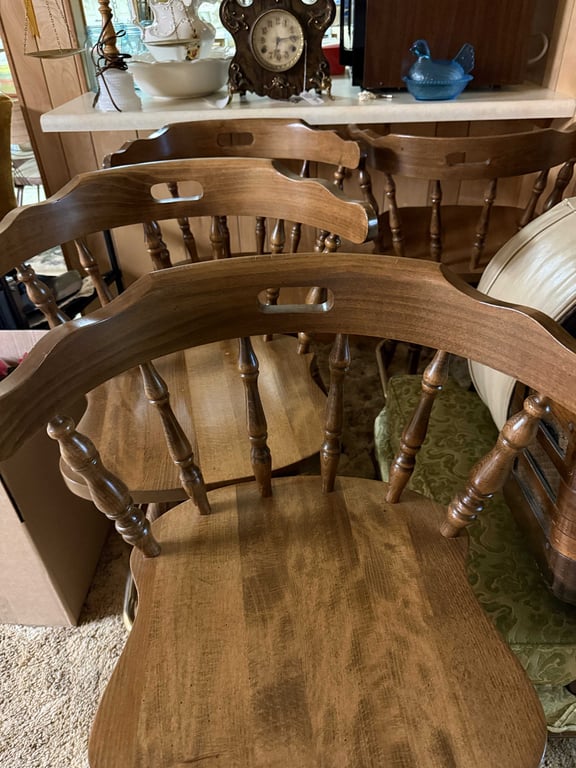 4 WINDSOR STYLE BAR STOOLS - Image 2
