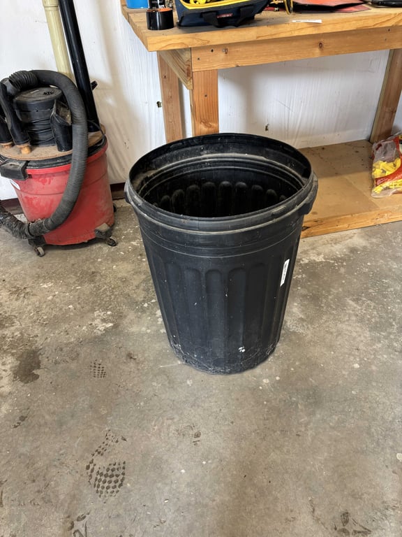 Trash Can with Electrical Fence Supplies