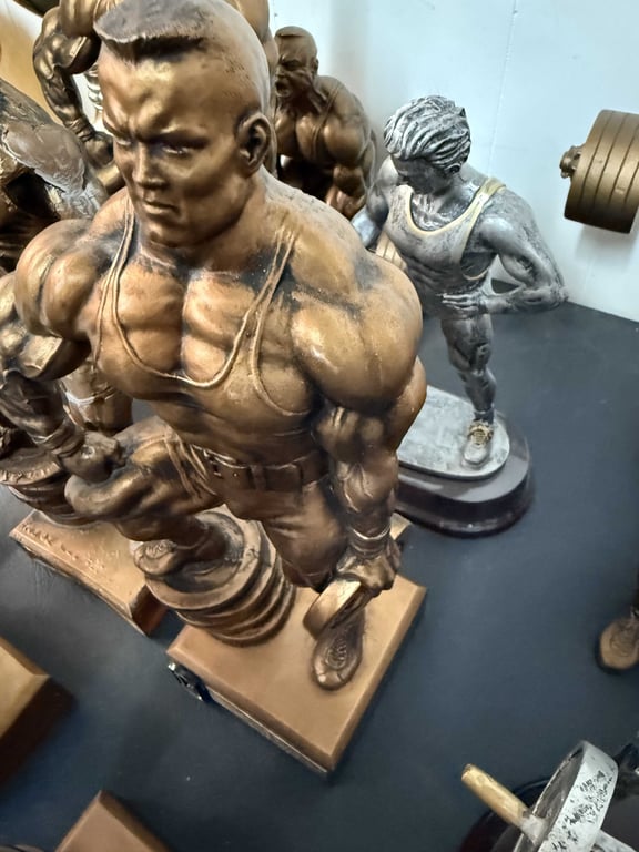 4 WEIGHT LIFTING TROPHIES