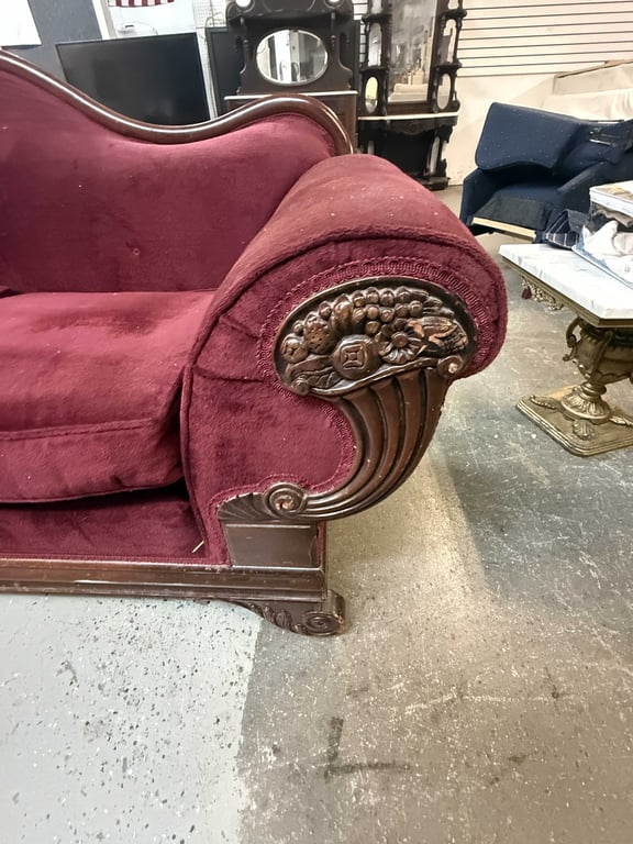 ANT DUNCAN PHYFE RED VELVET COUCH - Image 2
