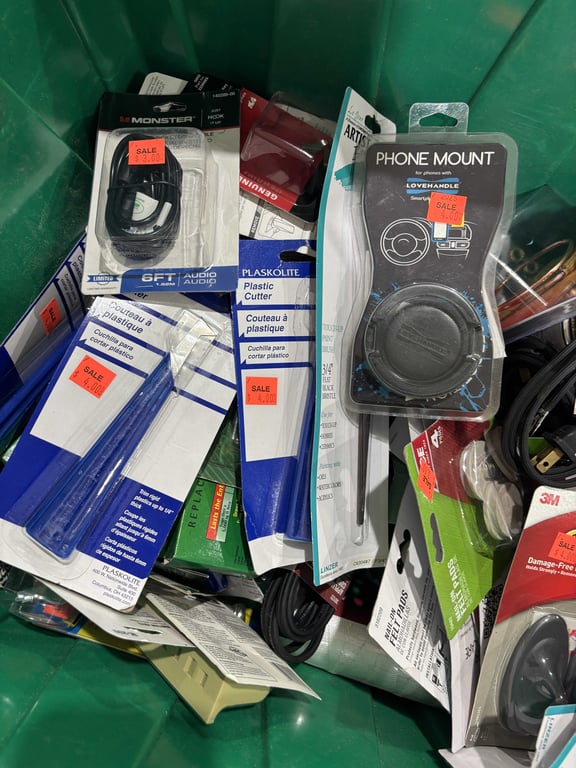 Tote of Cords, Plastic Cutters, Sprak Plugs, Blades, Wire Brush, etc - Image 2