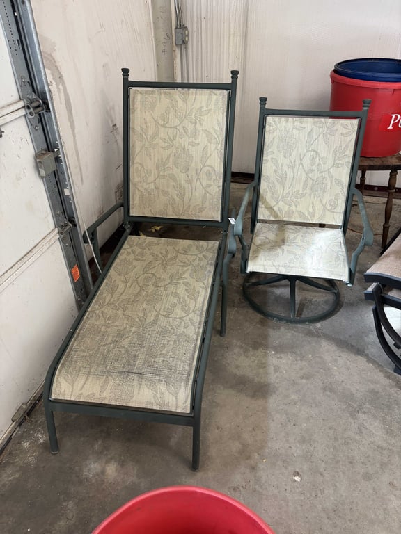 Matching Outdoor Lounge Chair and Rocker