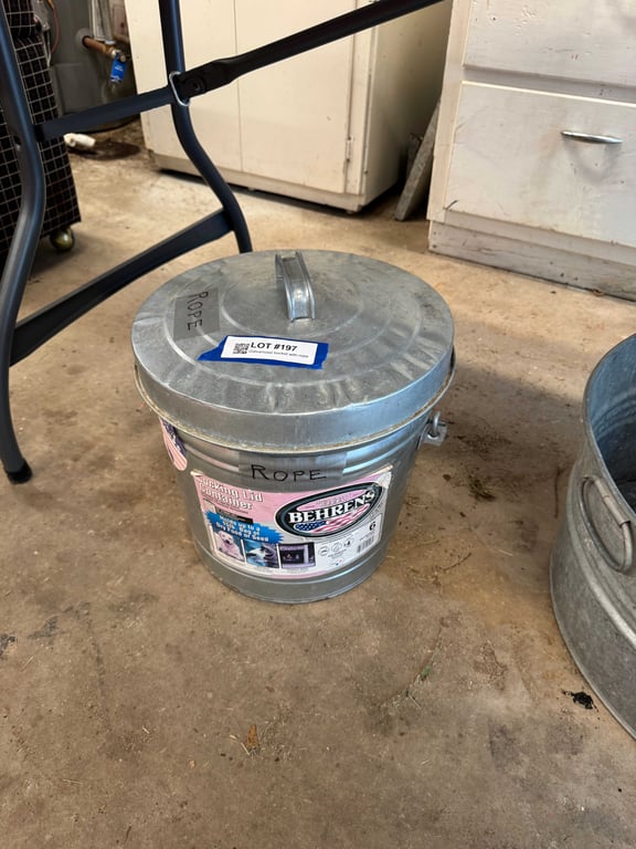 Galvanized bucket with rope