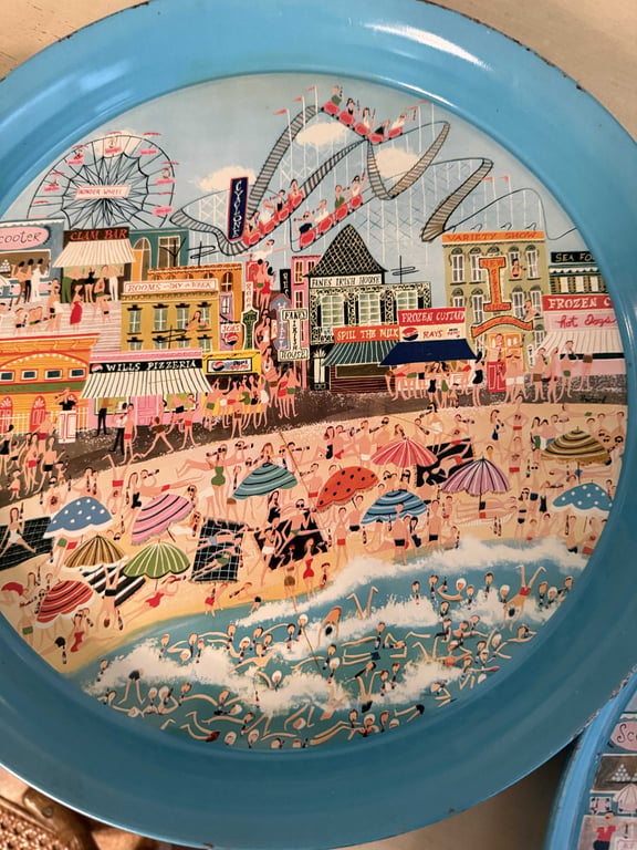 4 VTG PEPSI COLA "CONEY ISLAND" LITHOGRAPHED METAL TRAYS - Image 2
