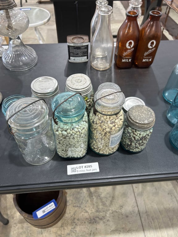 9 misc fruit jars