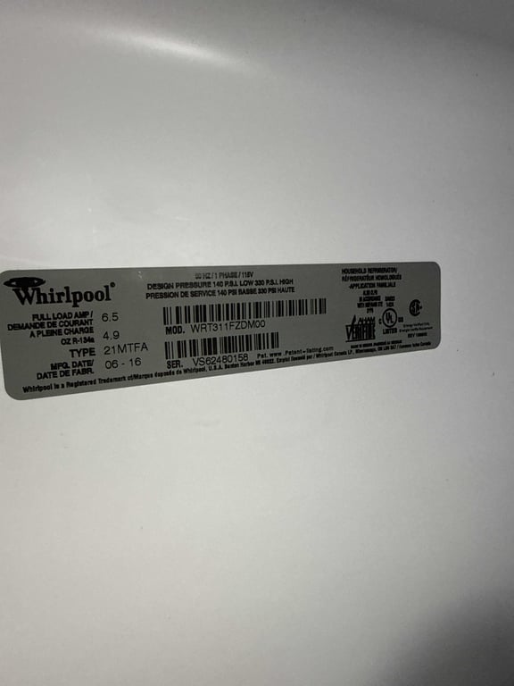 WHIRLPOOL STAINLESS REFRIGERTOR - Image 2