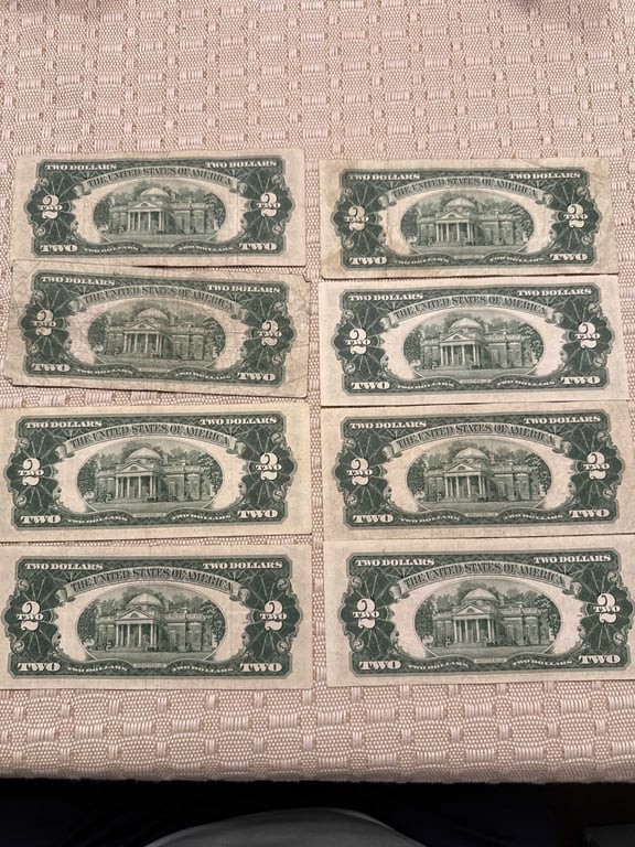 (8) 1953 B $2.00 Red Seals - Image 2