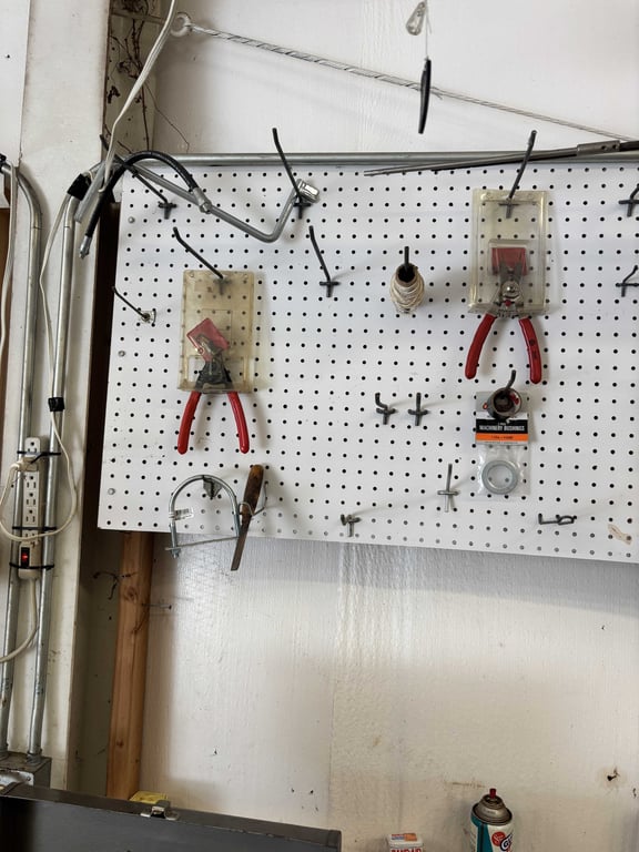 Contents of Blue Tabletop and Pegboard Above - Image 9