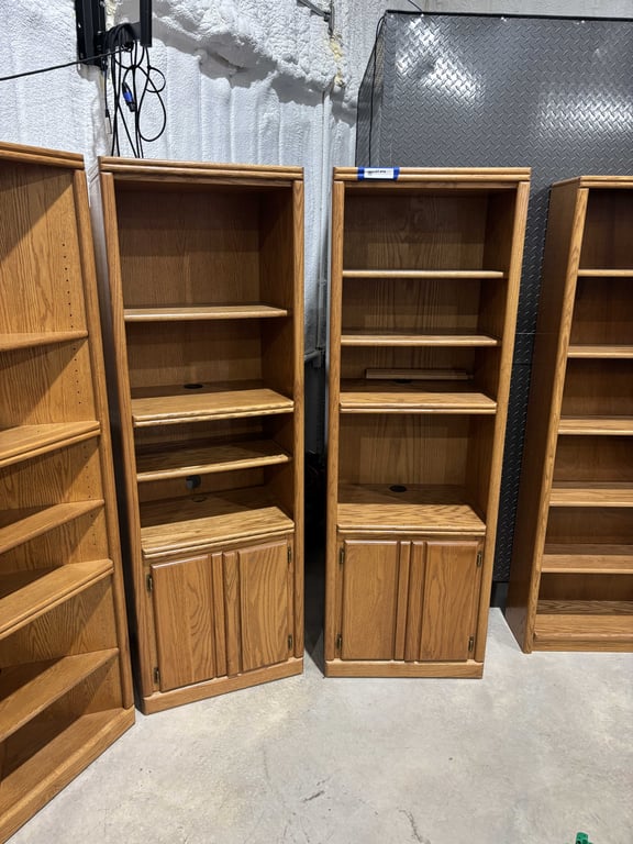 Matching Wooden Shelves and Cabinet