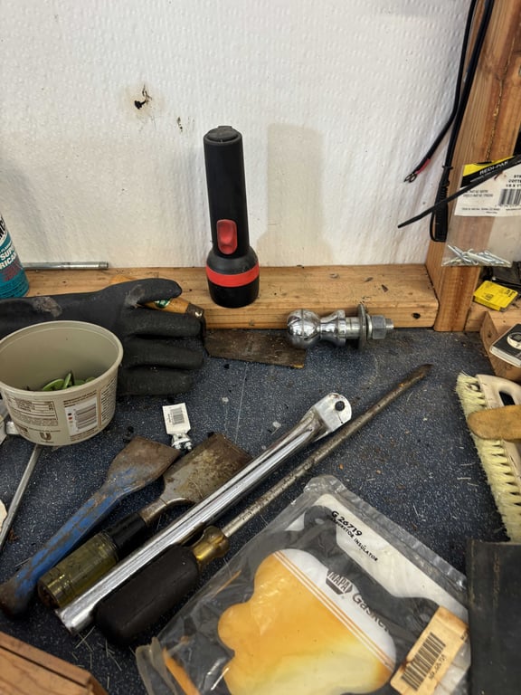 Contents of Blue Tabletop and Pegboard Above - Image 8