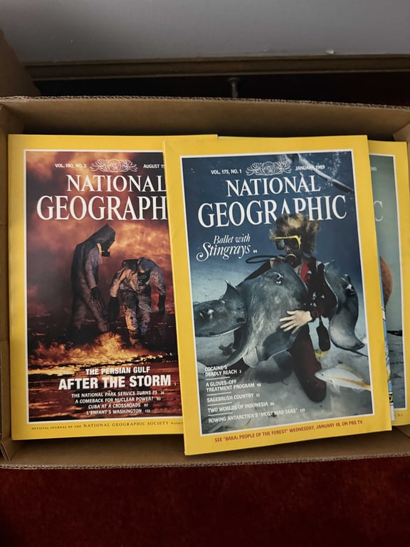 4 BOXES OF OLD NATIONAL GEOGRAPHIC - Image 4