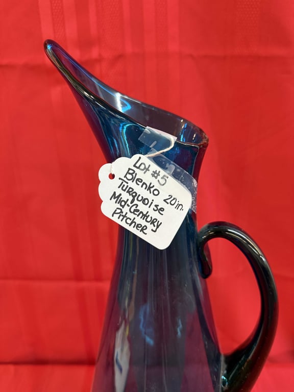 BLENKO TURQUOISE 20" PITCHER - Image 2