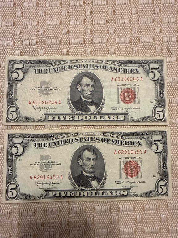 1963 $5.00 Red Seals