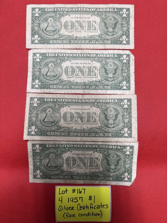 4 - 1957 $1 SILVER CERTIFICATES (FAIR CONDITION) - Image 4