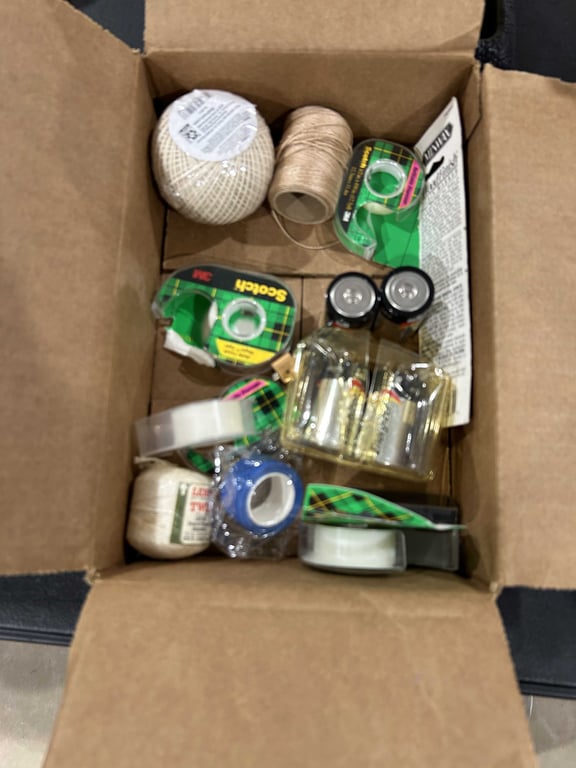 Box of tape, batteries, misc - Image 2