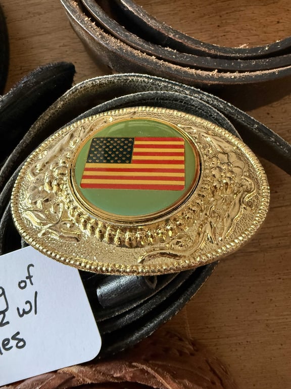 GROUPING OF BELTS & 2 BELT BUCKLES - Image 2