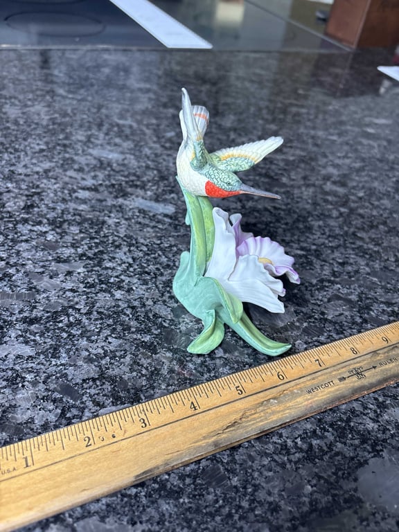 Lefton Hummingbird on Cattelya Orchid - Image 2