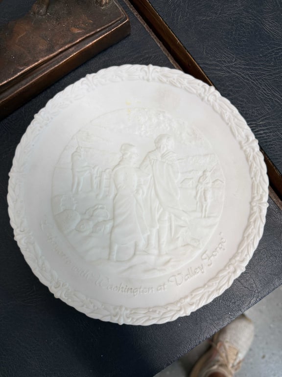FENTIN SATIN MILK GLASS PLATE
