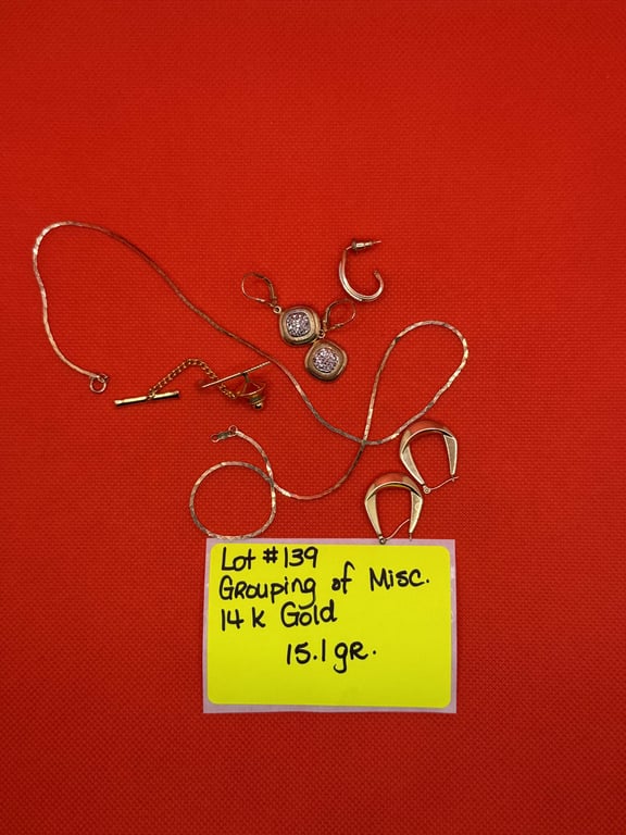GROUPING OF MISC 14K GOLD 15.1 GR