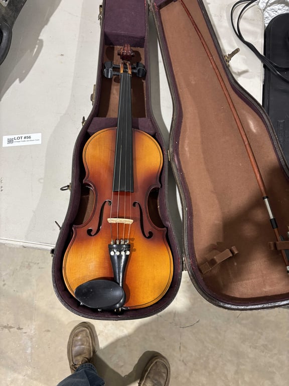 Vintage Fiddle and Case - Image 2