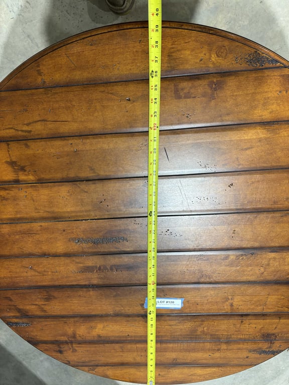 Heavy Round Wood Top Coffee Table - Image 3