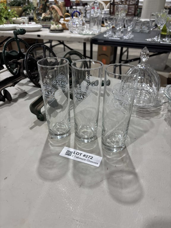 3 Tabasco Glasses