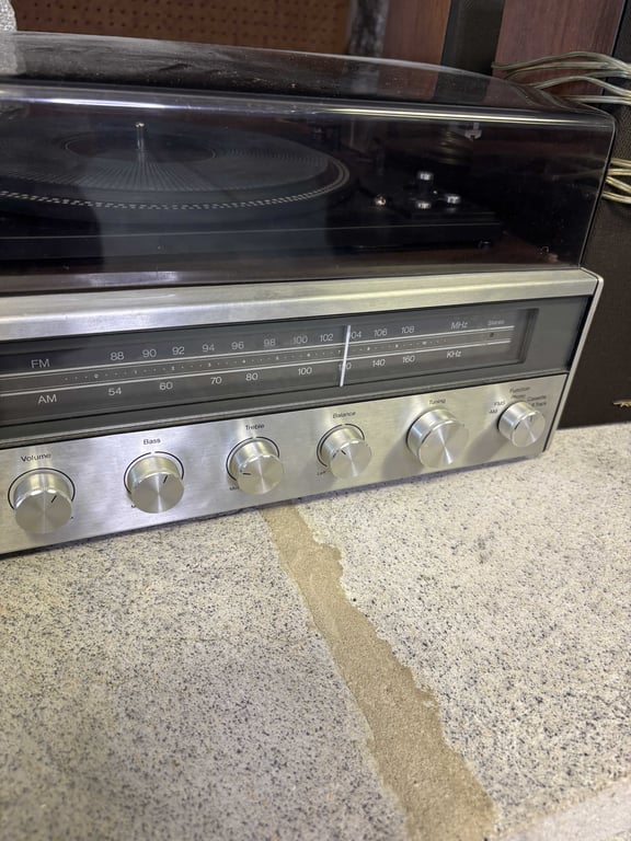 JC Penney Stereo, Eight Track, Record Player and Two Speakers - Image 3