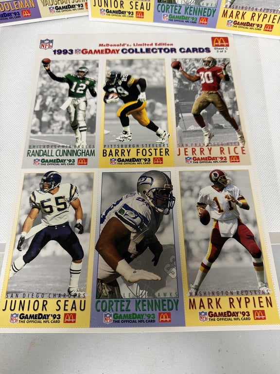4 SETS 1993 MCDONALDS GAME DAY NFL CARDS - Image 3