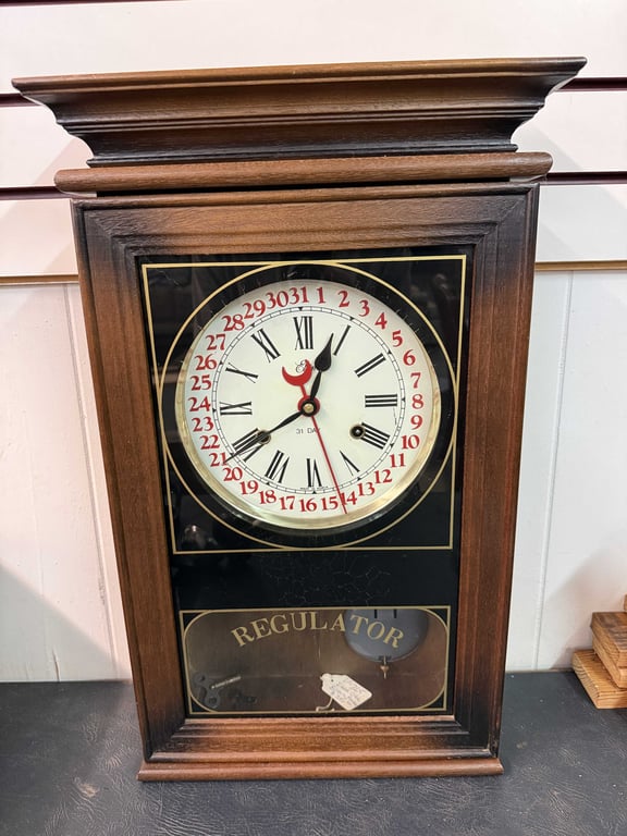 VTG ELGIN 31-DAY REGULATOR WALL CLOCK W/KEY