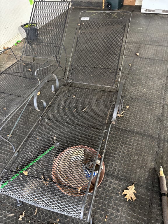 Two Iron Lounge Chairs - Image 2