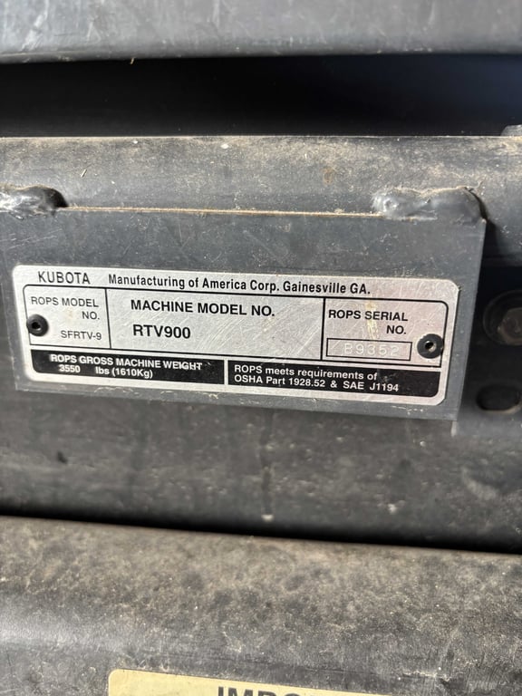 2011 Kubota RTV900XT Diesel 4x4 SxS - Image 19