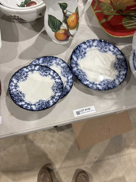 3 Blue and White Dishes