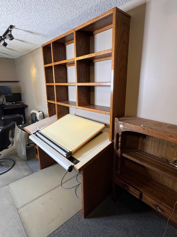 Architects desk and top cabinet - Image 2