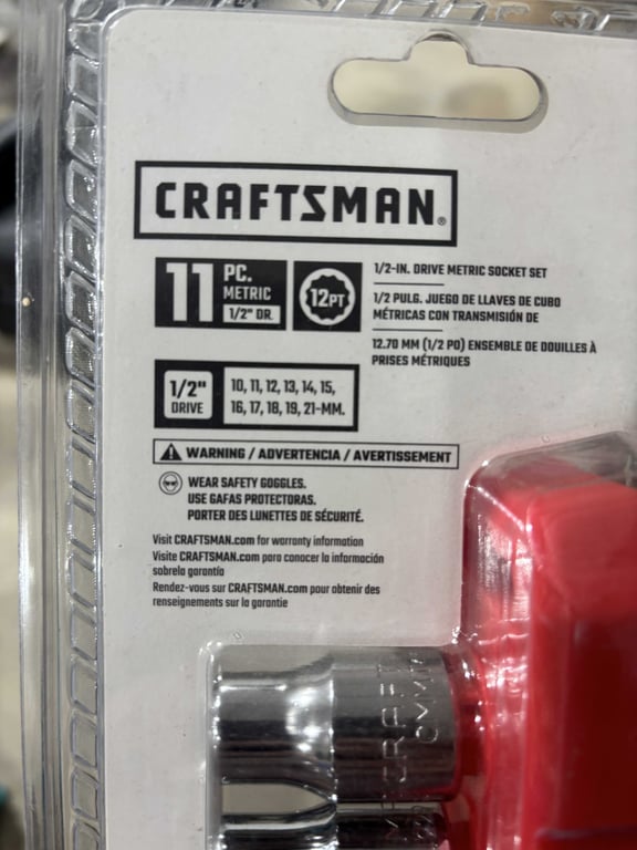 Craftsman 11 Piece 1/2" Dr 12 pt Metric Socket Set - Image 3