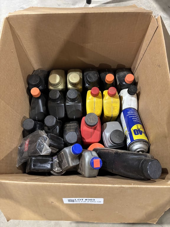 Box Full of Misc Oil