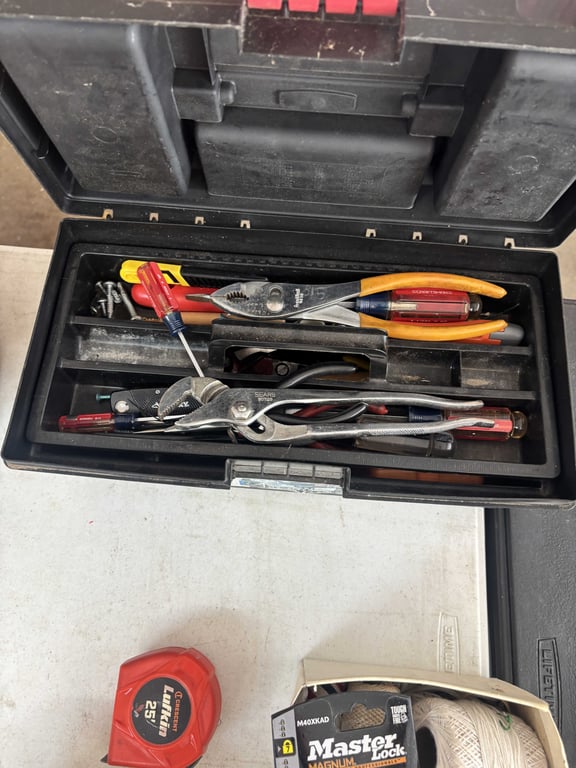 Plastic. toolbox with misc tools - Image 2