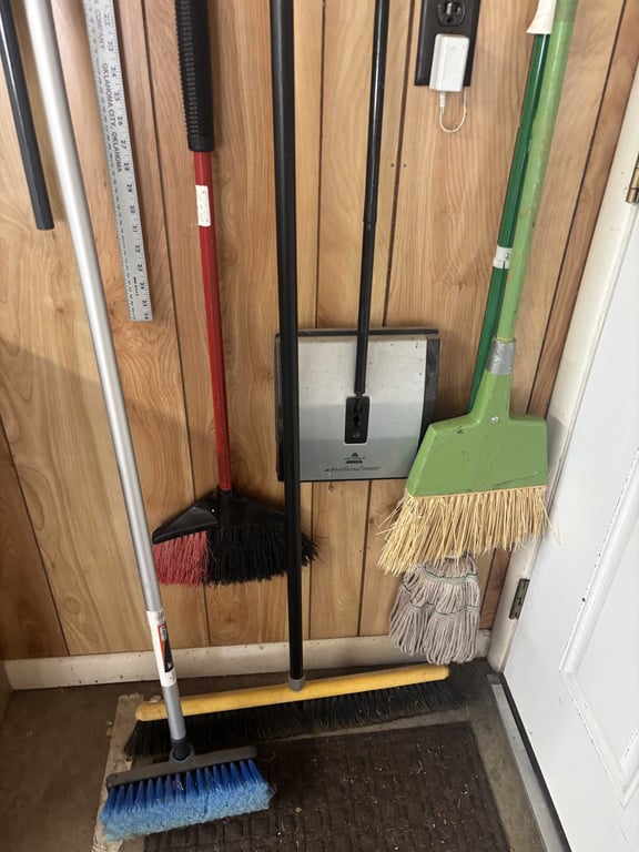 Brooms, dust pan, yard stick, misc - Image 2