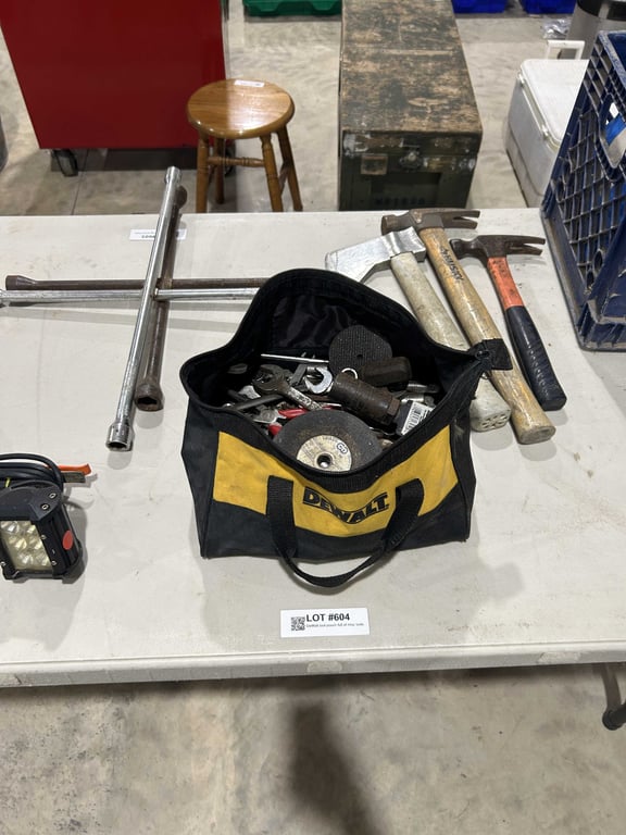 DeWalt tool pouch full of misc tools