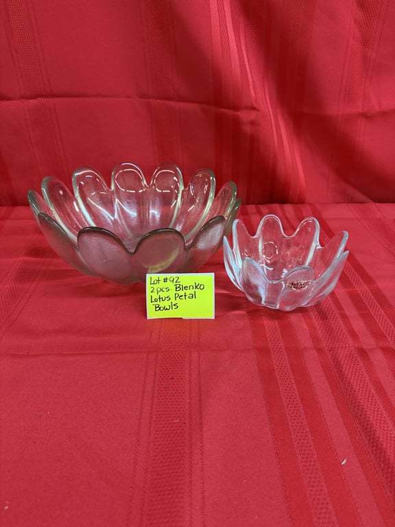 2 PCS. BLENKO LOTUS PETAL BOWLS