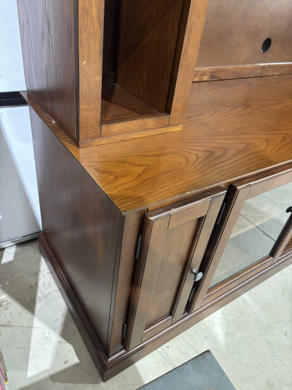 Large 2 Piece Wooden Entertainment Center - Image 5