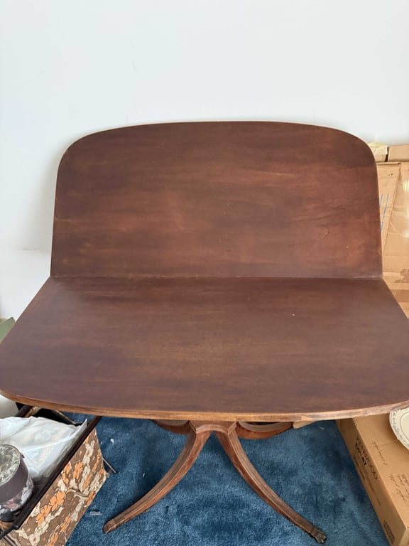 DUNCAN PHYFE STYLE FLIP FLOP SWIVEL CARD TABLE - Image 2