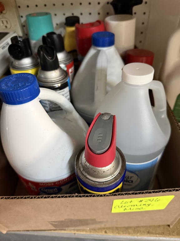 BOX OF CLEANING SUPPLIES
