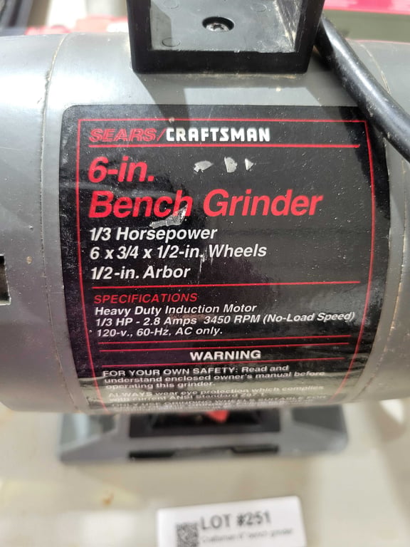 Craftsman 6" bench grinder - Image 2