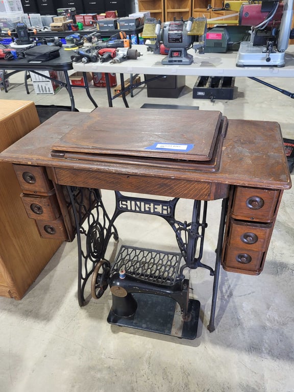 Singer sewing machine and cabinet
