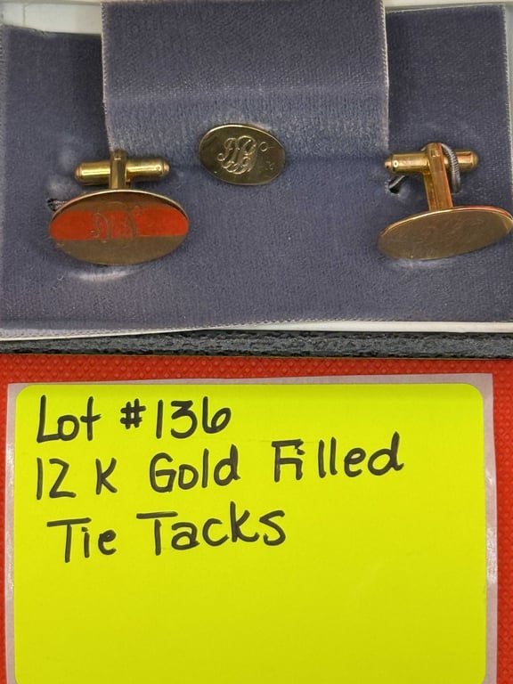 12 K GOLD FILLED TIE TACKS
