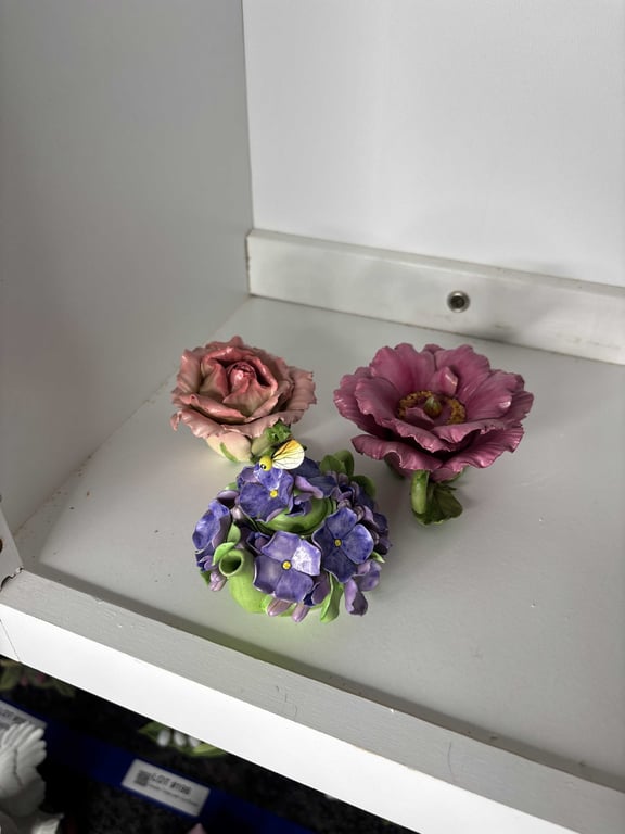 Peony, Hydrangea Flower Teapot Figuring, Rose Figurine