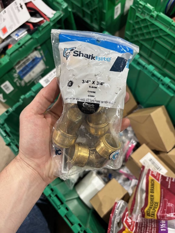 Tote of Brass Adapter Fittings, Sink Plumbing, etc - Image 3