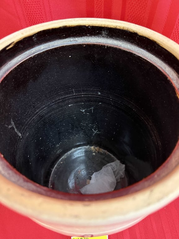 4 GAL. STONEWARE BUTTER CHURN CROCK - Image 3